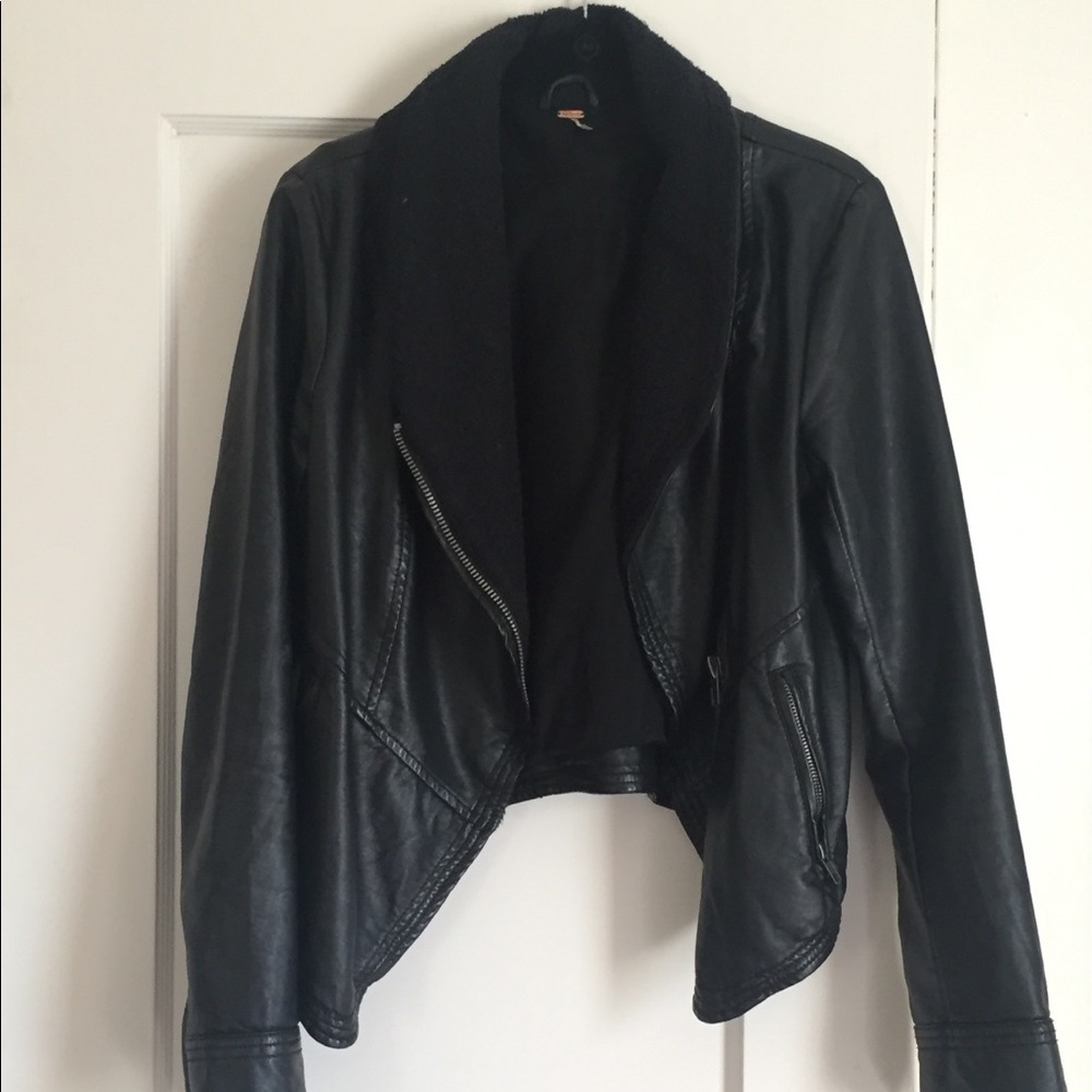 Free People Vegan Leather Moto Jacket